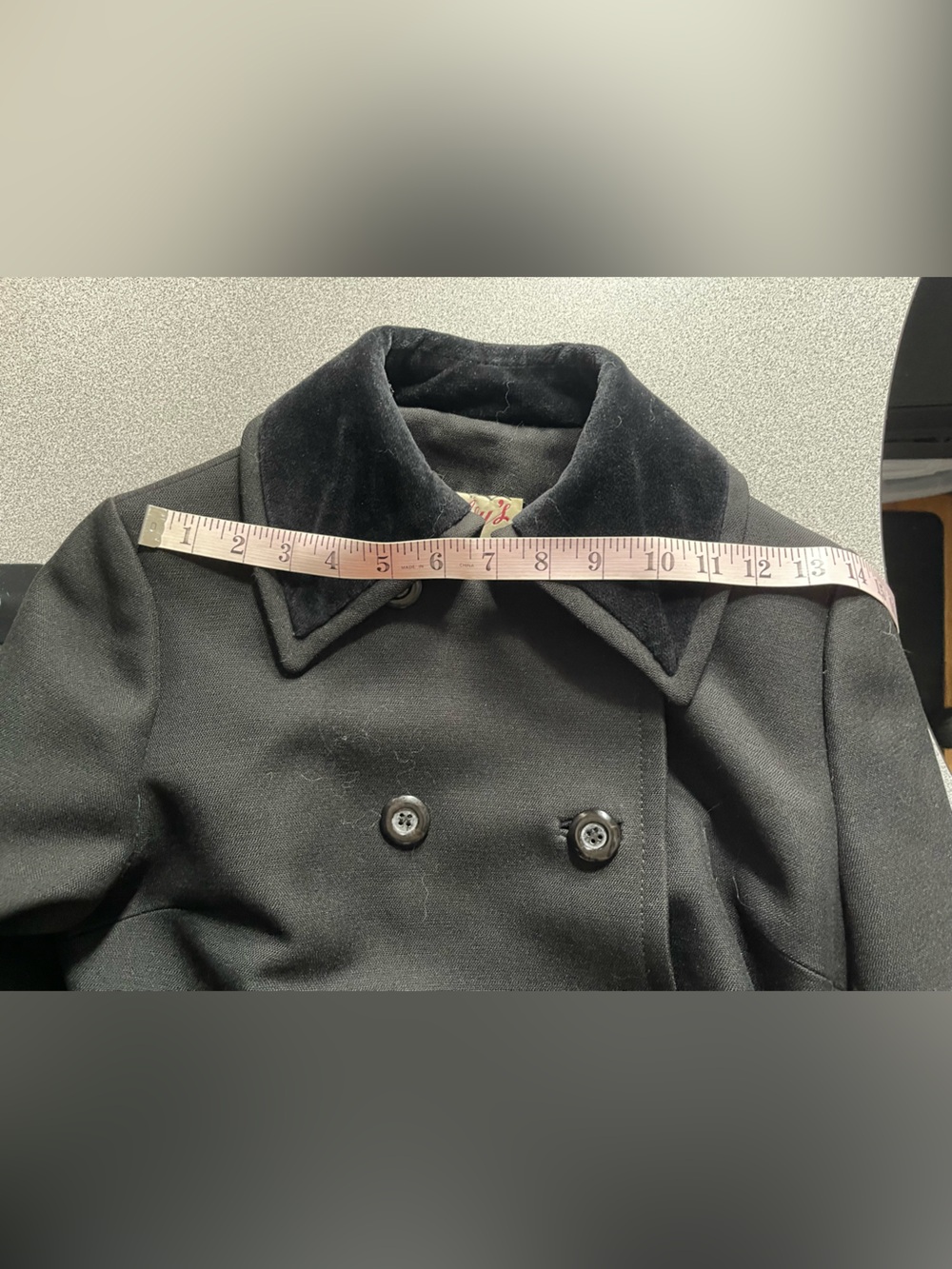 Irving Samuel For Ogilvy's Classic Double-Breasted Black Wool Coat with Belt - Picture 10 of 14